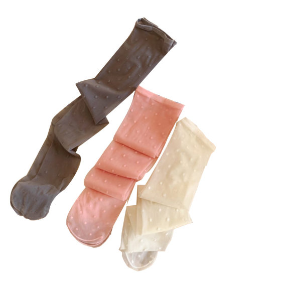 Spring/Summer 2025 1D Thin Transparent Wave Point Long Tube Over-the-Knee Thigh Stockings 25051