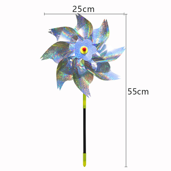 Manufacturer Wholesale Orchard Balcony Windmill Outdoor Bird-Proof Garden Decoration Garden Bird Scare Laser Colorful Bird Repellent Windmill