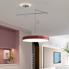 包豪斯飞碟可移动摆臂餐厅吊灯全光谱护眼现代简约家用设计款灯具