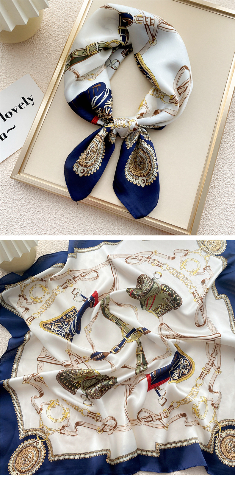 45g Weight Silk Scarf Classification Daily Occasion Polyester Material Geometric Pattern All Seasons Season Women's Gender Printing Design Elegant, Sweet Style Women's Elegant Sweet Geometric Polyester Printing Silk Scarf 12