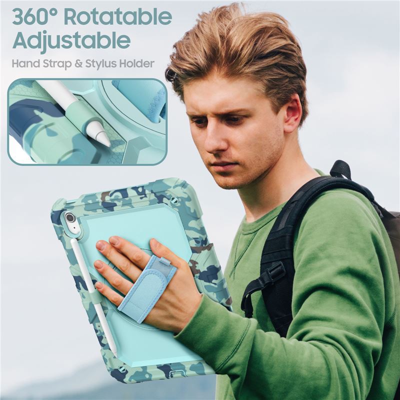 Aplicable para transfronterizos iPad11 Apple camuflado caso de placa protectora 10 o conjunto A16 anti-caída 10.2 pulgadas silicio