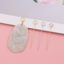 S925纯银吊坠扣针式扣DIY手工饰品配件长针扣耳线流苏挂环吊坠扣