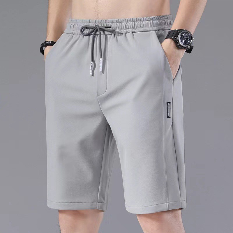 Men's Clothing Manufacturers wholesale summer ice silk shorts fashion outer wear loose straight casual pants elastic quick drying slim pants_voghion.com