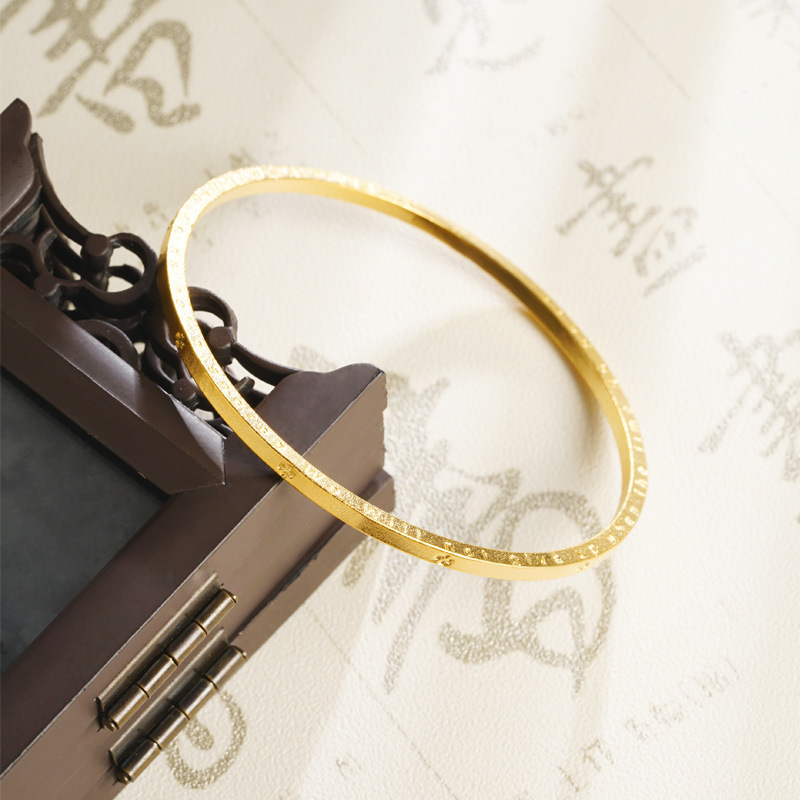 Brazalete de anillo de oro de Vietnam simple letras de inglés ligero lujo fresco alto nivel sensación de nicho pulsera aleación de cobre al por mayor