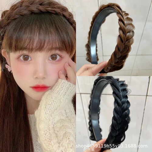 Wholesale fishbone braid wig, braided hairband, toothed anti-slip internet celebrity headwear, pressed hair headband, hairband, hair accessories