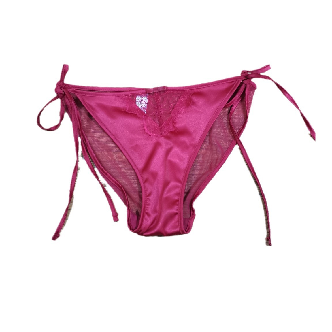 Europa y América sexy ropa interior de seda artificial las mujeres arco cintura baja media vaina moda algodón entrepierna calzoncillos cómodos