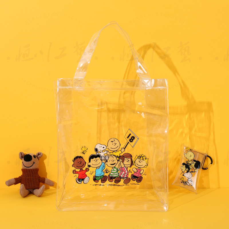 生产立体PVC手提袋礼品包装透明镭射按扣款EVA果冻手拎包彩色印刷