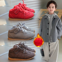 批发2025冬款可爱男宝宝休闲老爹鞋小童加绒保暖童鞋软底运动鞋