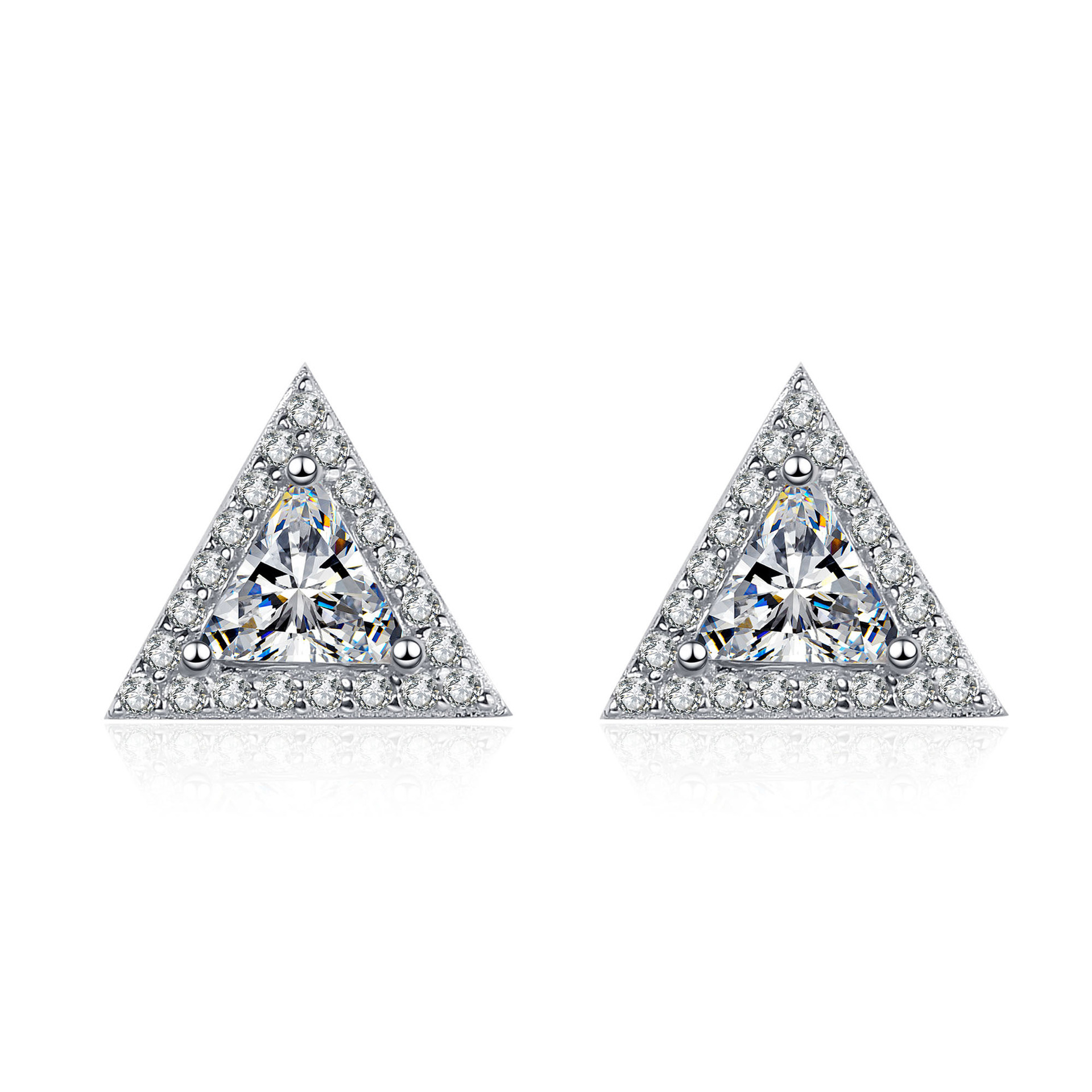 Brincos de argola em prata de lei com moissanite cor d mulher_voghion.com