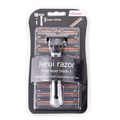 Foreign trade supply three-layer manual razor blade old-fashioned manual razor men's shaver 1 knife holder 19 heads