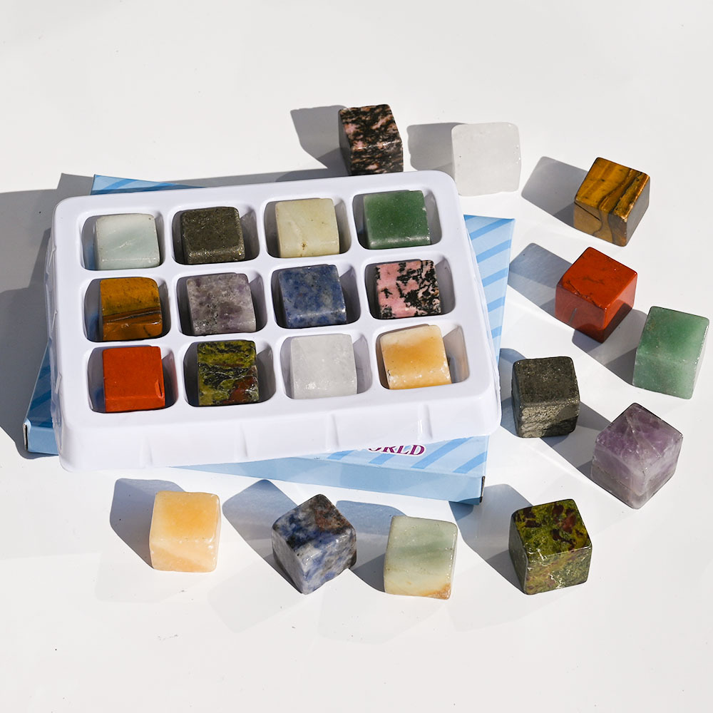Natural crystal semi-precious amorphous square particles, decorative demagnetized stone, chilled stone, whiskey ice wine stone