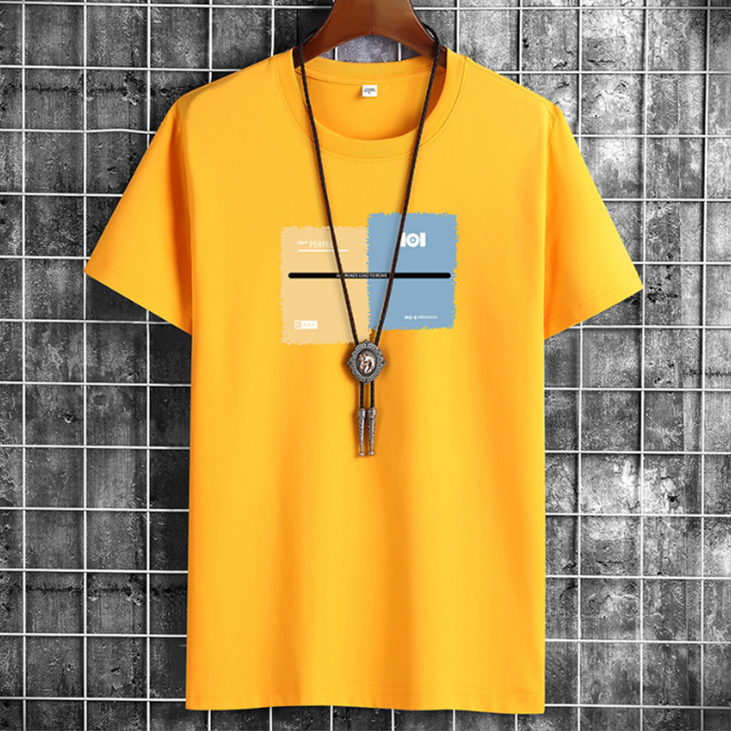 De una pieza de entrega de manga corta Camiseta de los hombres de cuello redondo de primavera y otoño estudiante camiseta superior ropa casual Camisa interior de los hombres