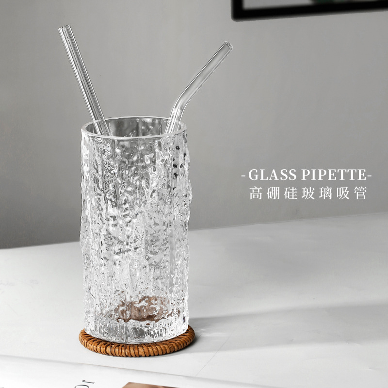 Transparent glass brand straw