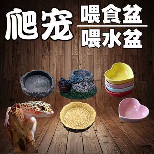 Mini Food Bowl for Reptiles, Lizard, Hamster Food Bowl, Food Bowl and Water Bowl, Two-In-One Resin Acrylic Material