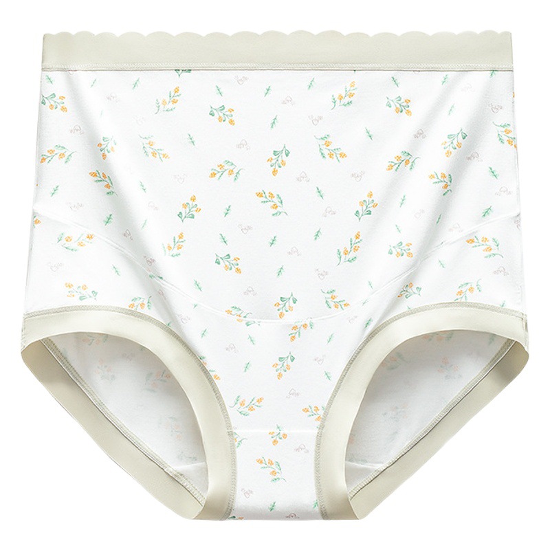 Small Floral Pregnant Women's Underwear Women's Seamless High Waist Abdominal Antimicrobial Large Size Shorts for Early, Middle and Late Pregnancy