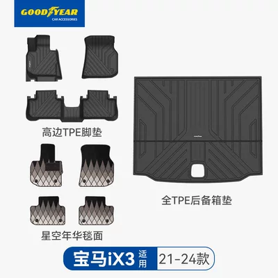 X5, Ix3, I3, I5, X5L, 3 Series, Universal Foot Pad - premium-injection-moldedix3-high-rim-full-tpe-8-piece-set-starry-years-black-2021-2024-models