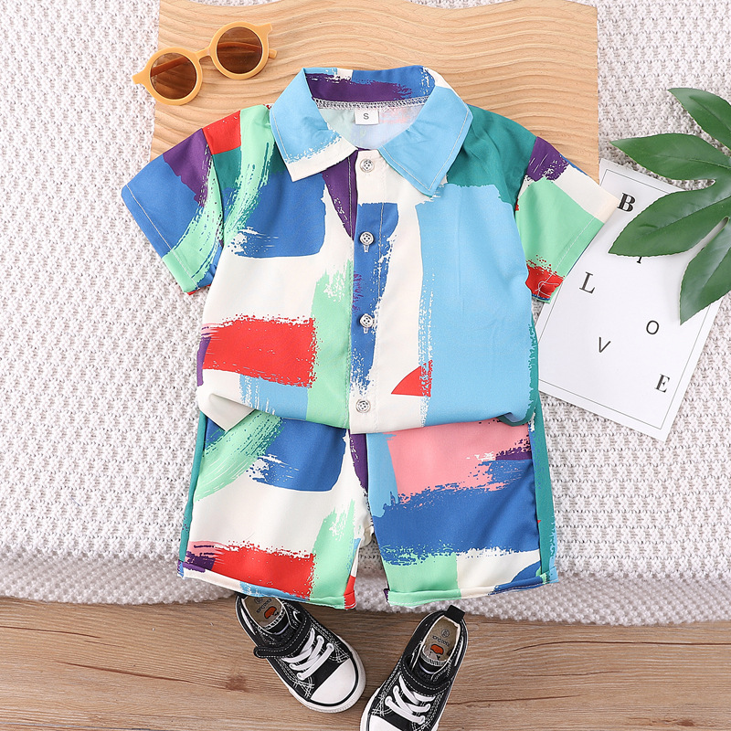 Ensemble Tenue Été Garçon T-shirt Et Short Pour Tout-petits_voghion.com