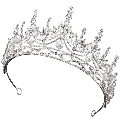 Bridal crown dress tiara accessories temperament Korean style simple and elegant zircon rhinestone photo studio shooting tiara for women