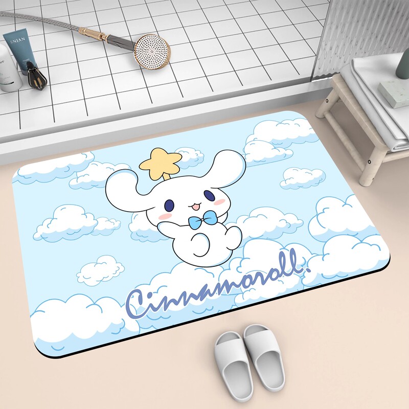 Cartoon Yugui Dog Diatom Mud Mat Bathroom Mat Bathroom Absorbent Foot Mat Easy to take care of Door Mat for Home