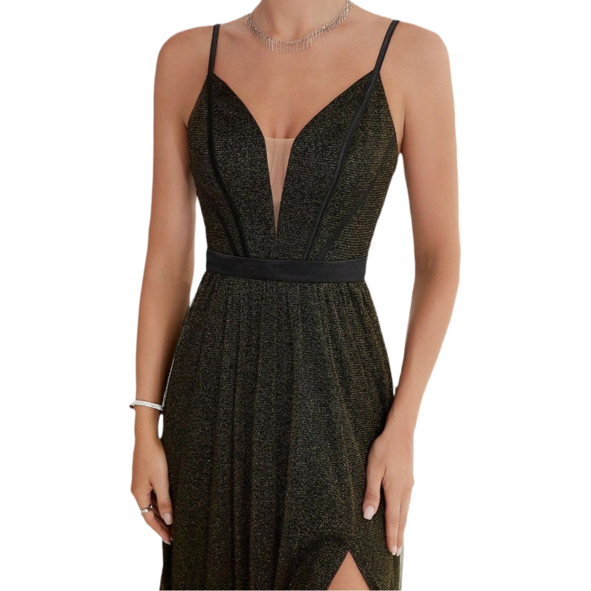 Correa con cuello en V vestido de noche europeo y americano eBay nuevo corte sin espalda elegante vestido de noche vestido de baile fiesta vestido de dama de honor