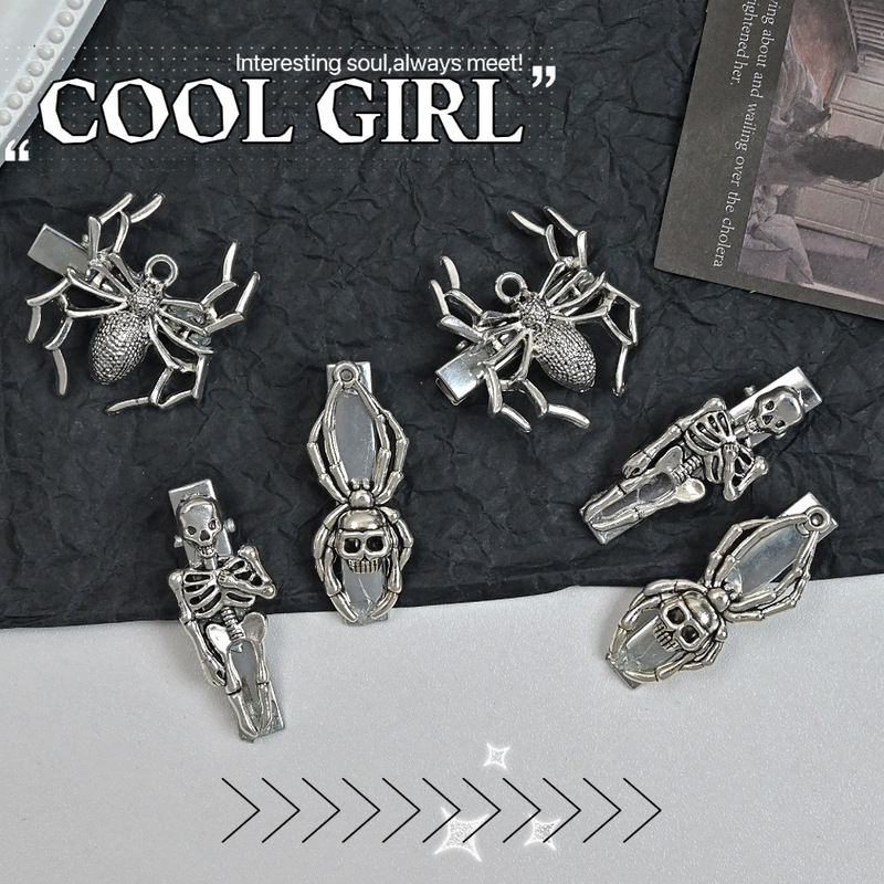 Tuku girl retro skull spider alloy hairpin three-dimensional accessories jewelry personality punk hot girl jewelry hair accessories