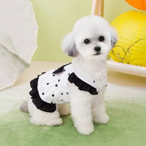 Pet dog clothes, cat clothes, cute clothes, small and medium-sized dogs, breathable 24 pretty clothes, dot skirt