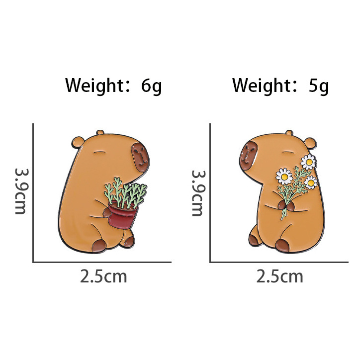 Cute Kapibala Alloy Insignia Dibujos animados lindo animal ramo de mano joyería accesorios broche al por mayor