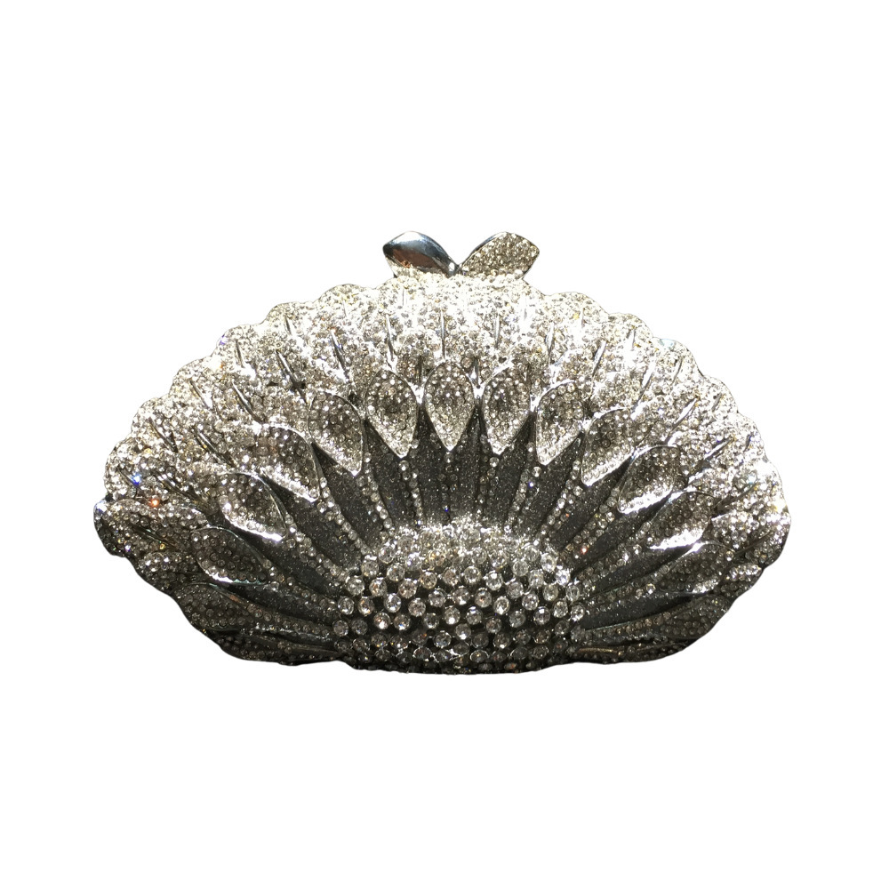 BL089 AliExpress bolsas de diamante de agua de cristal de metal no vacío bolsas de cena de diamantes bolsas de damas bolsas de mano de aleación de oro blanco