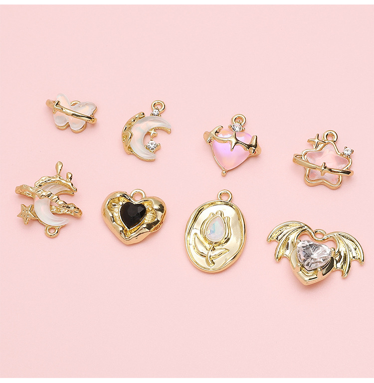 Alloy Material 1 Piece Alloy Heart Shape Butterfly Pendant