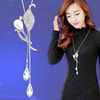 Long universal sweater with tassels, demi-season fashionable clothing, necklace from pearl, pendant, decorations, South Korea