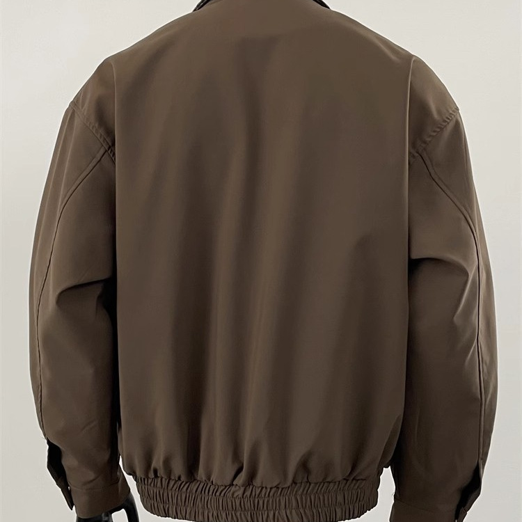 2025 nueva marca de moda callejera americana falsa de dos piezas costura contraste pareja otoño nicho diseño chaqueta sentido chaqueta