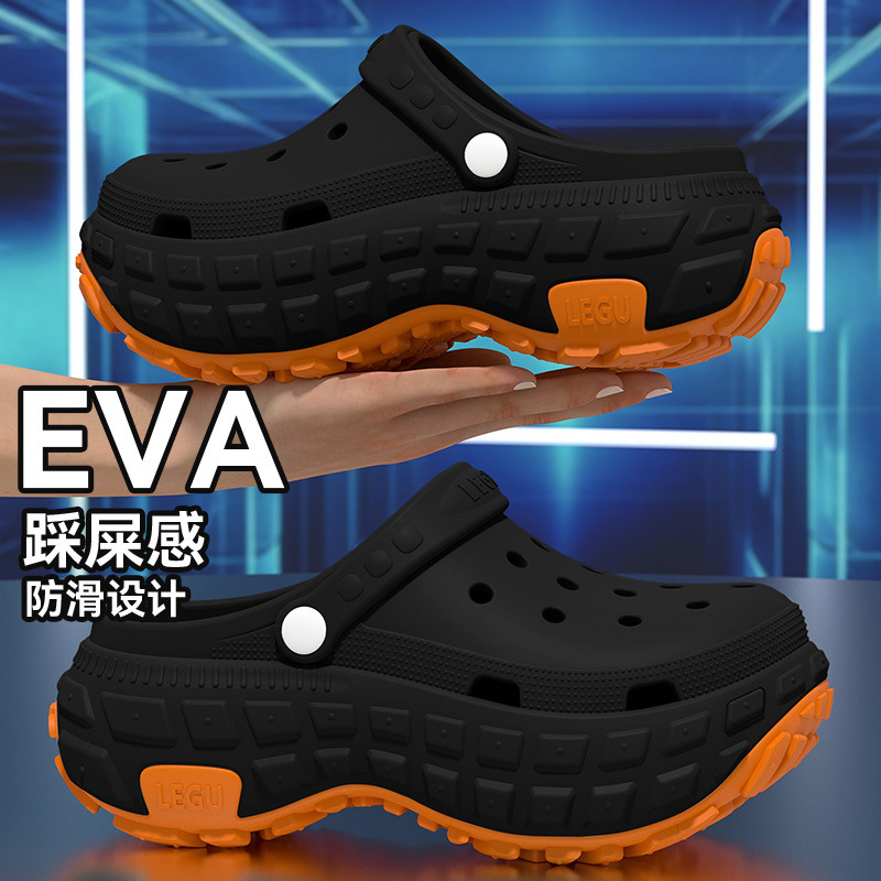 Hollow Nebula Design Anti-Slip Warp Sole 2025 Men's Thick-Soled Clogs for Outdoor Wear, Hiking, and Operating Room Sandals