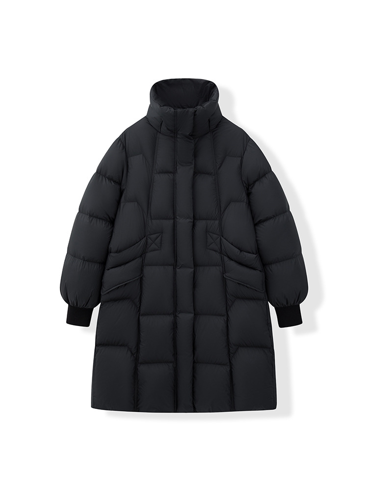 Chaqueta de plumón de alta gama para mujer, estilo europeo de invierno, longitud media, con 90% de plumón de pato blanco, corte holgado, efecto adelgazante, abrigo grueso.