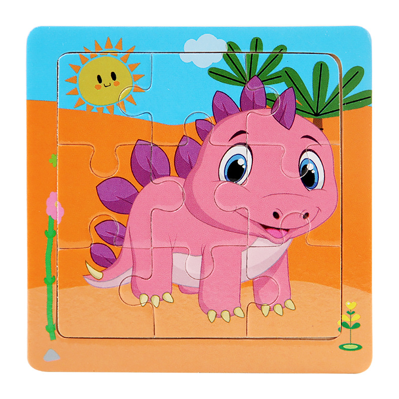 Puzzle infantil de madera mini 9 piezas puzzle puzzle puzzle animal de color pensamiento puzzle juguetes puzzle puzzle