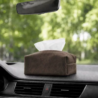 accessory, strong magnetic storage for – Car tissue box/set - brown
