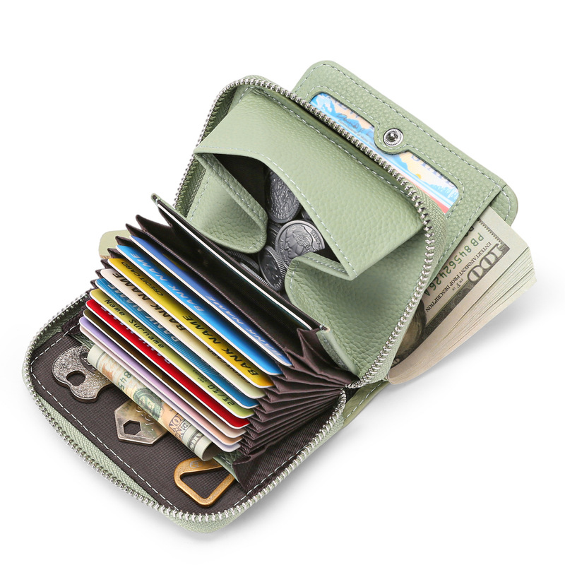 New Genuine Leather Simple Multifunctional Short Wallet for Women Japanese Style First Layer Cowhide Accordion Card Holder Rfid Large Capacity New Genuine Leather Simple Multifunctional Short Wallet for Women Japanese Style First Layer Cowhide Accordion Card Holder Rfid Large Capacity