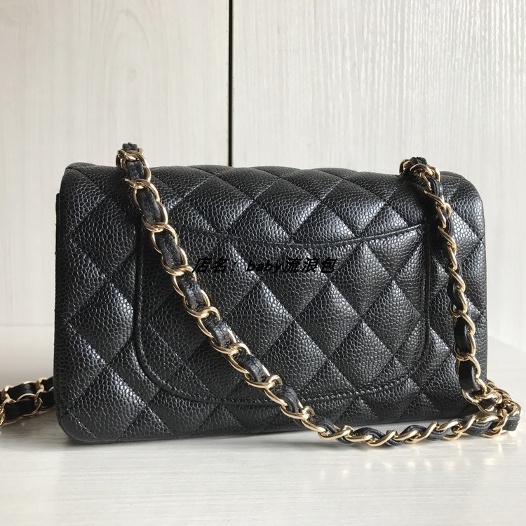 大mini20鱼子酱小香cf牛羊皮菱格链条斜挎女金球包17方胖子手机包