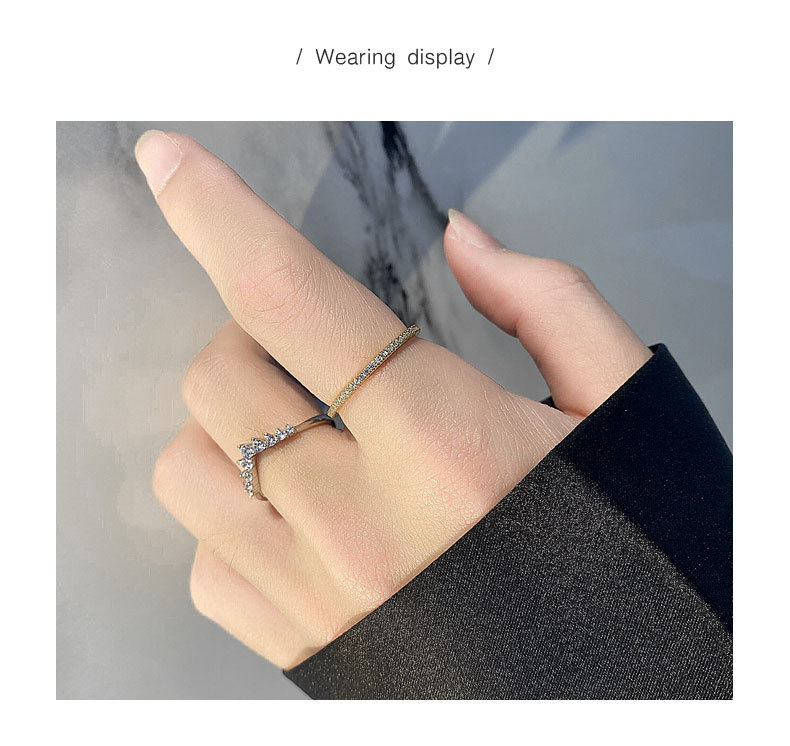 18K Gold Plated, White Gold Plated Plating Material 18K Gold Plated White Gold Plated 925 Sterling Silver Zircon Geometric Rings