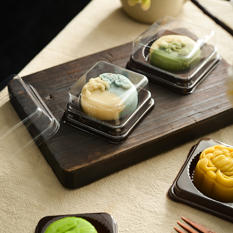 50g 80g caja de plástico de bolsas de pasteles de luna de hielo de núcleo de plástico soporte de caja de embalaje de pasteles de luna de otoño