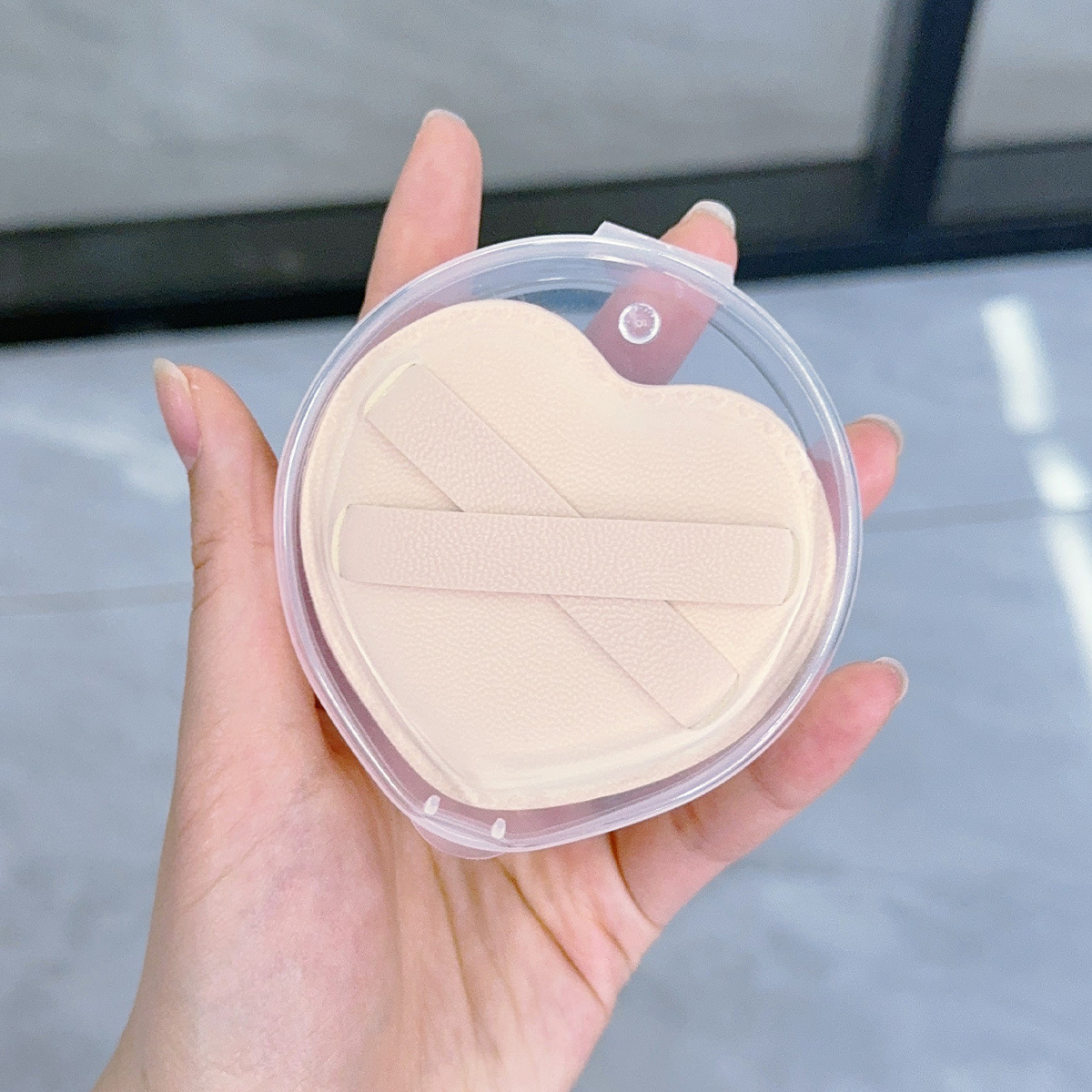 Nuevo producto Love Marshmallow Powder Puff Cojín de aire Piel de PU importada Maquillaje súper suave Puff de polvo suelto No come polvo q Cojín de aire elástico