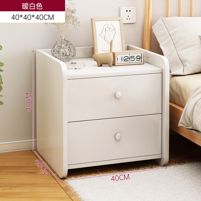 Mesa de cabecera simple y moderna dormitorio simple pequeño armario de almacenamiento de la cama blanca estante red mini armario