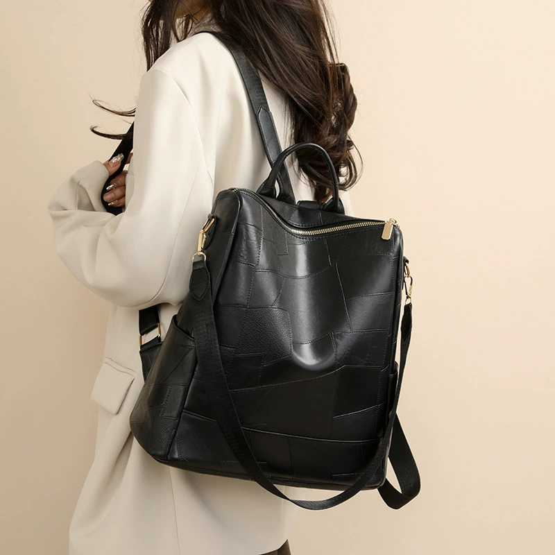 Backpack, polyurethane capacious shoulder bag for traveling one shoulder, anti-theft