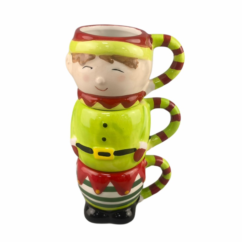 Navidad cerámica plegable taza juego de taza de agua casera taza de marca de taza de niñas con mango de alto valor de cara taza de mousse