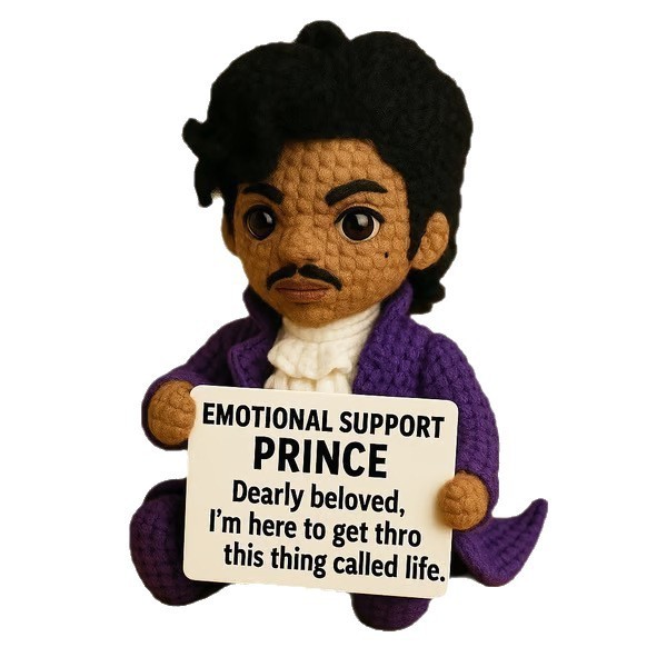 跨境全新Prince Emotional Support Crochet Keychain 针织玩偶|undefined