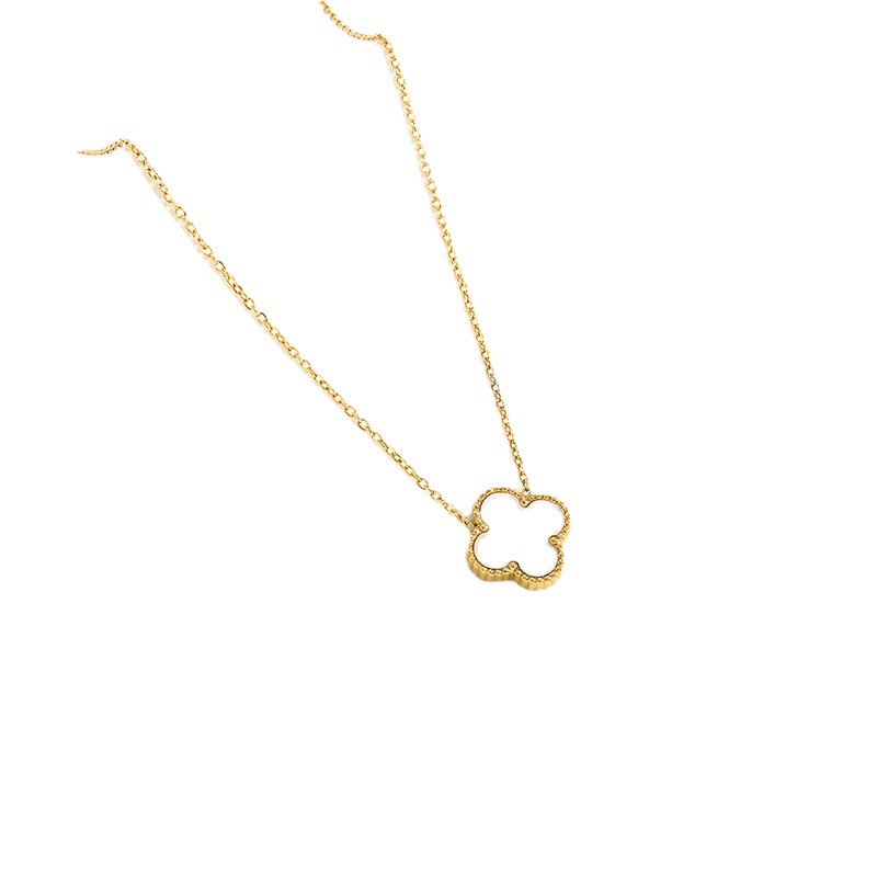 Lucky Four-Leaf Clover Necklace for Women Ins Simple Advanced Clavicle Chain Pendant Girlfriend Birthday Present 2023 New