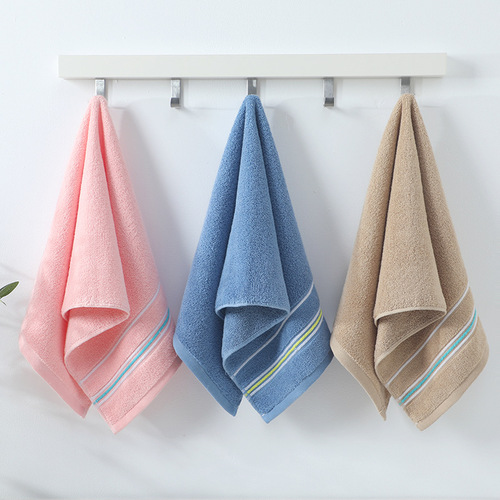 Pure Cotton Towel Manufacturer Wholesale 32-ply 105g Thick Plain Color Soft Absorbent 35*75cm Face Towel Embroidered Logo