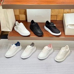 25 新しい夏の男性と女性のカジュアルな白い靴革厚底スニーカートレンディな多用途の快適なカップルの靴