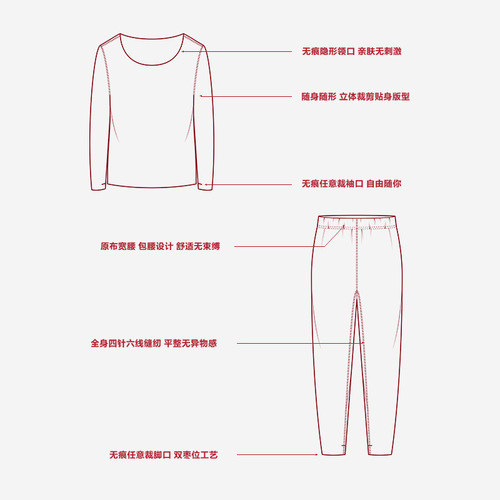 DeRong Meiyabi warm and seamless bottoming autumn clothes and long trousers for women plus velvet thermal underwear set DeRong autumn and winter