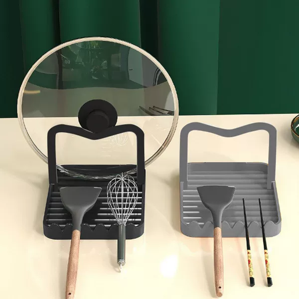Pot Lid Holder, Countertop Spatula Storage Rack, Spoon and Spatula Stand, Draining Rack, Kitchen Storage Rack, Utensil Draining Rack