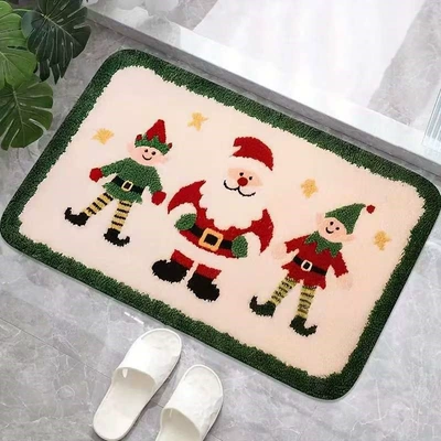 faux cashmere bath mats, absorbent and, Avtomobil döşəmə paspasları - yy0721-christmas-9-4060cmskin-friendly-imitation-cashmere